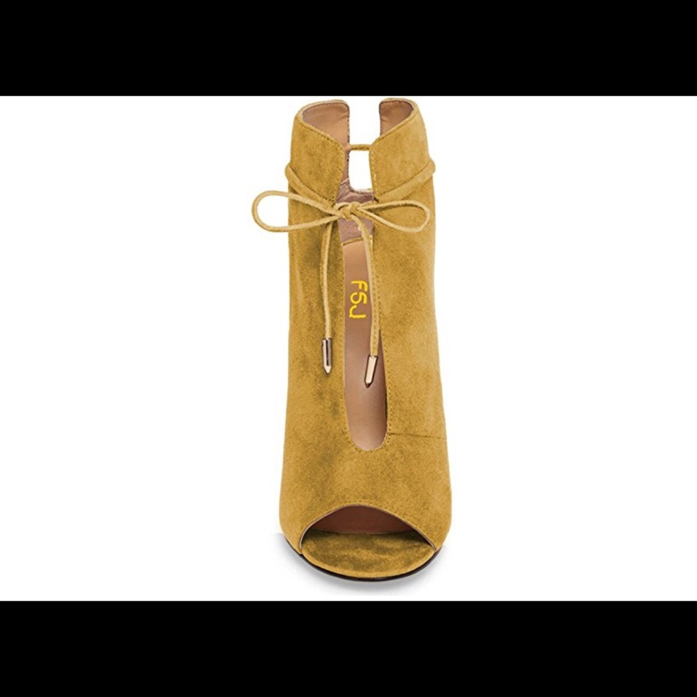 FSJ Women Fashion Peep Toe Ankle Booties - Picture 3 of 8